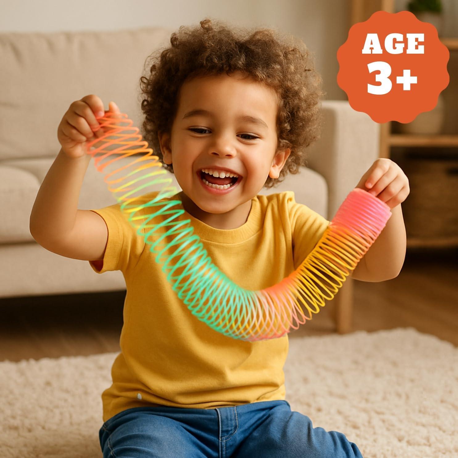 imageLiberty Imports 12 PCS Magic Rainbow Coil Springs Small Colorful Neon Plastic Bulk Toys for Kids Birthday Party Favors Goodie Bag Fillers Party Prizes 2 Inches3 Inches