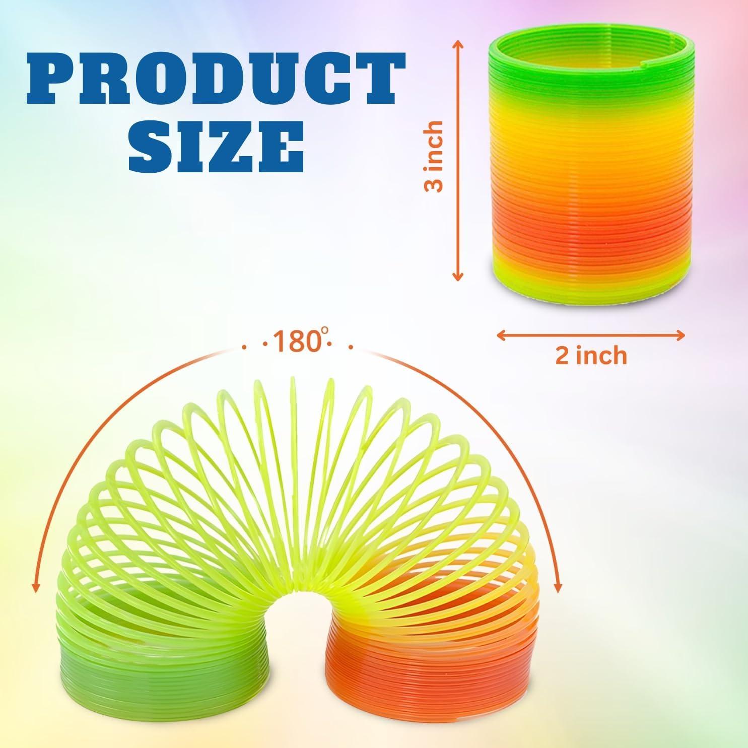 imageLiberty Imports 12 PCS Magic Rainbow Coil Springs Small Colorful Neon Plastic Bulk Toys for Kids Birthday Party Favors Goodie Bag Fillers Party Prizes 2 Inches3 Inches