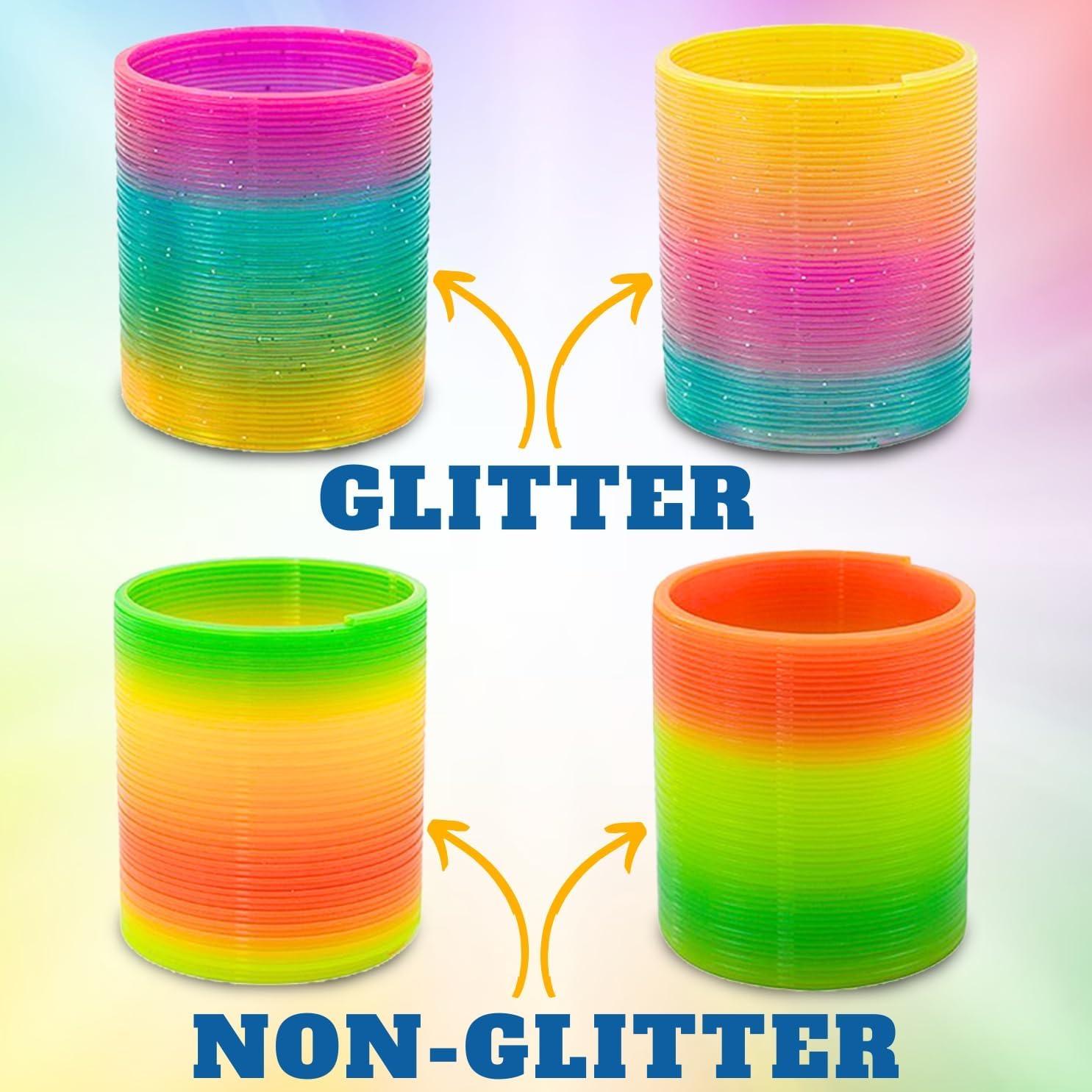 imageLiberty Imports 12 PCS Magic Rainbow Coil Springs Small Colorful Neon Plastic Bulk Toys for Kids Birthday Party Favors Goodie Bag Fillers Party Prizes 2 Inches3 Inches