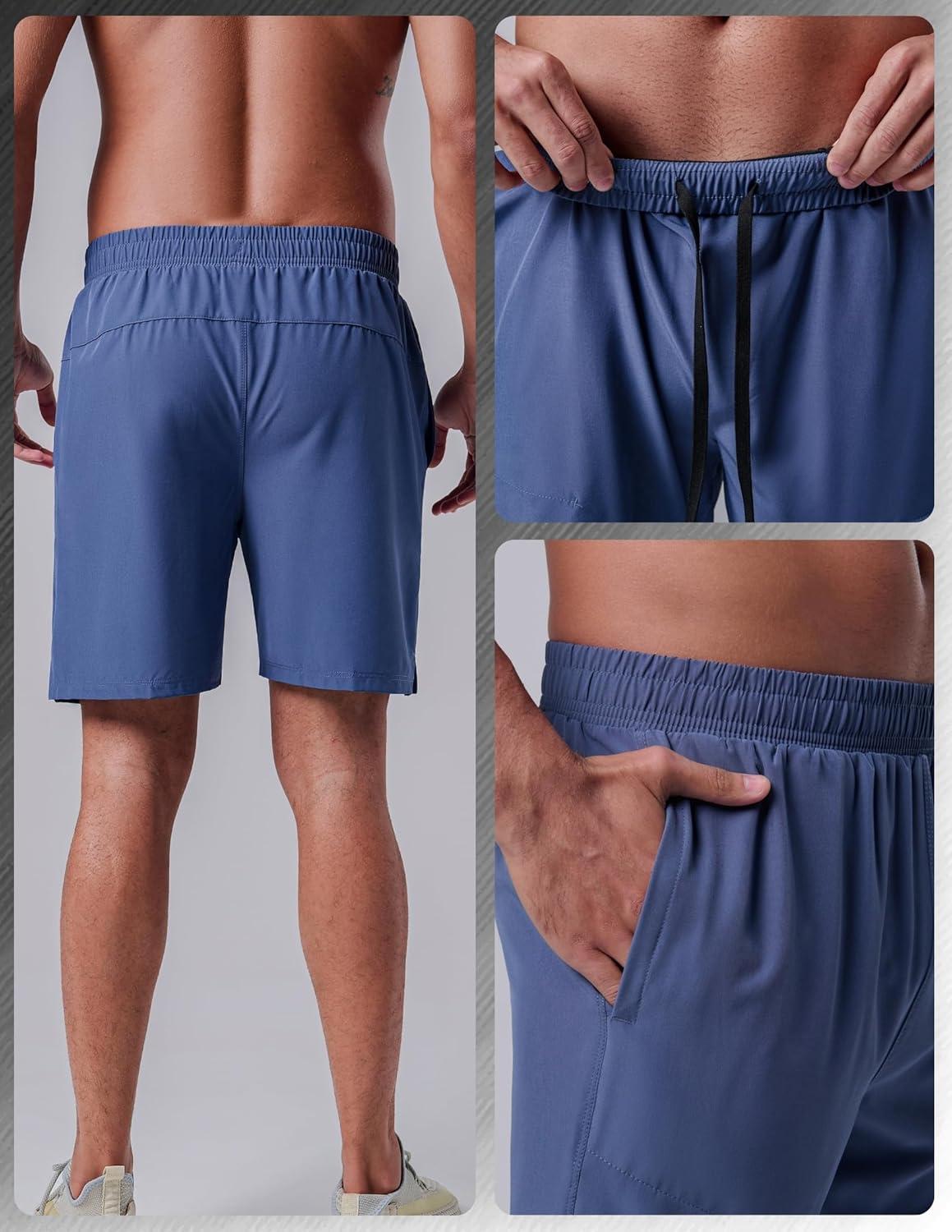 image:image3 Pack Mens 7 Running Shorts with Compression Liner Pockets Athletic 2 in 1 Shorts for Workout Gym Quick DrySet 2