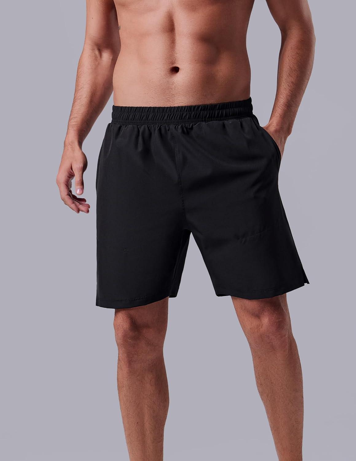 image:image3 Pack Mens 7 Running Shorts with Compression Liner Pockets Athletic 2 in 1 Shorts for Workout Gym Quick DrySet 2