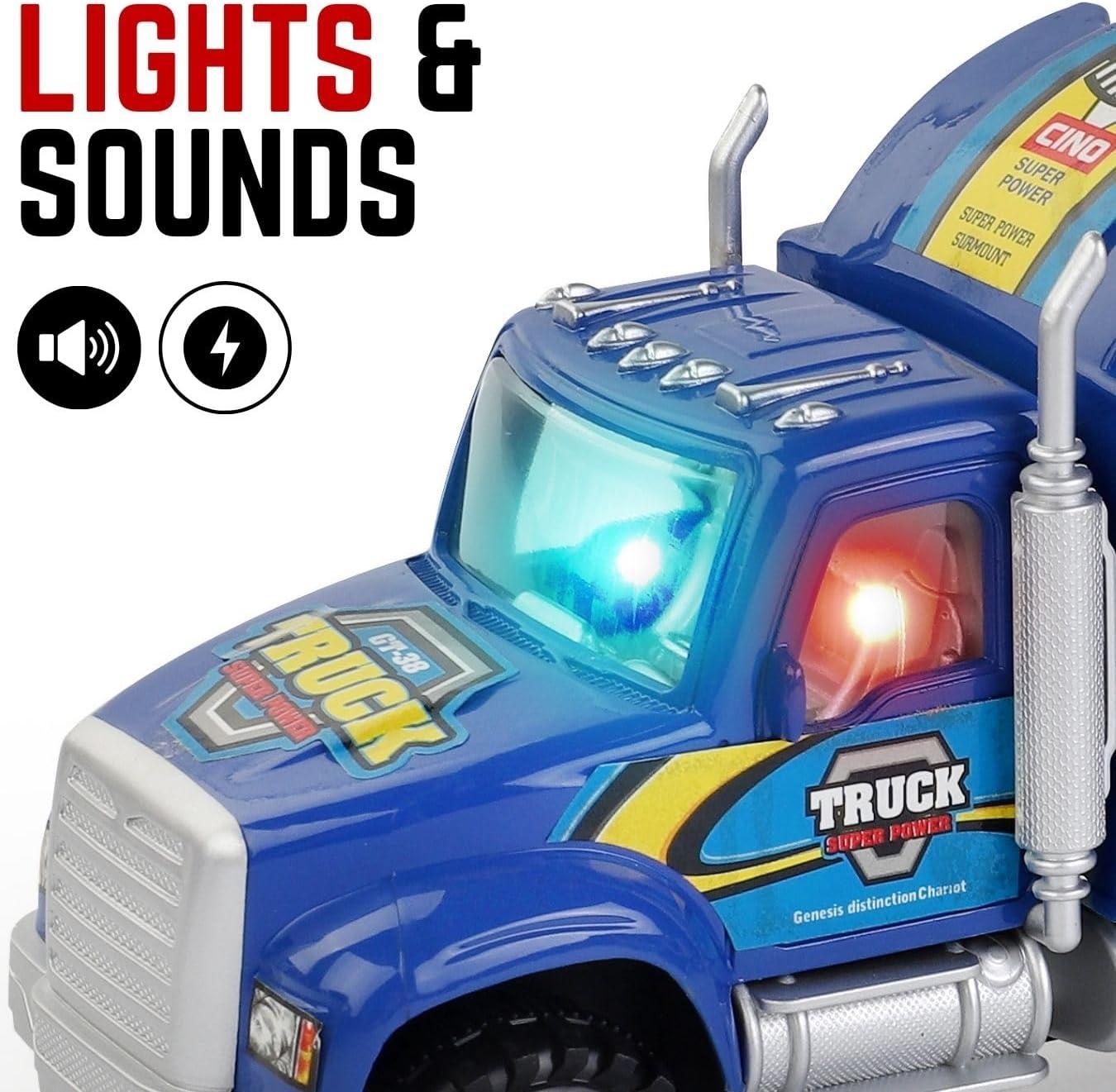 image:imageLiberty Imports Auto Hauler Big Rig Toy Semi Truck Car Carrier Transporter Trailer 148 Scale Friction Powered Wheeler Vehicle with 4 ATVs Dirt Bike Assorted Colors
