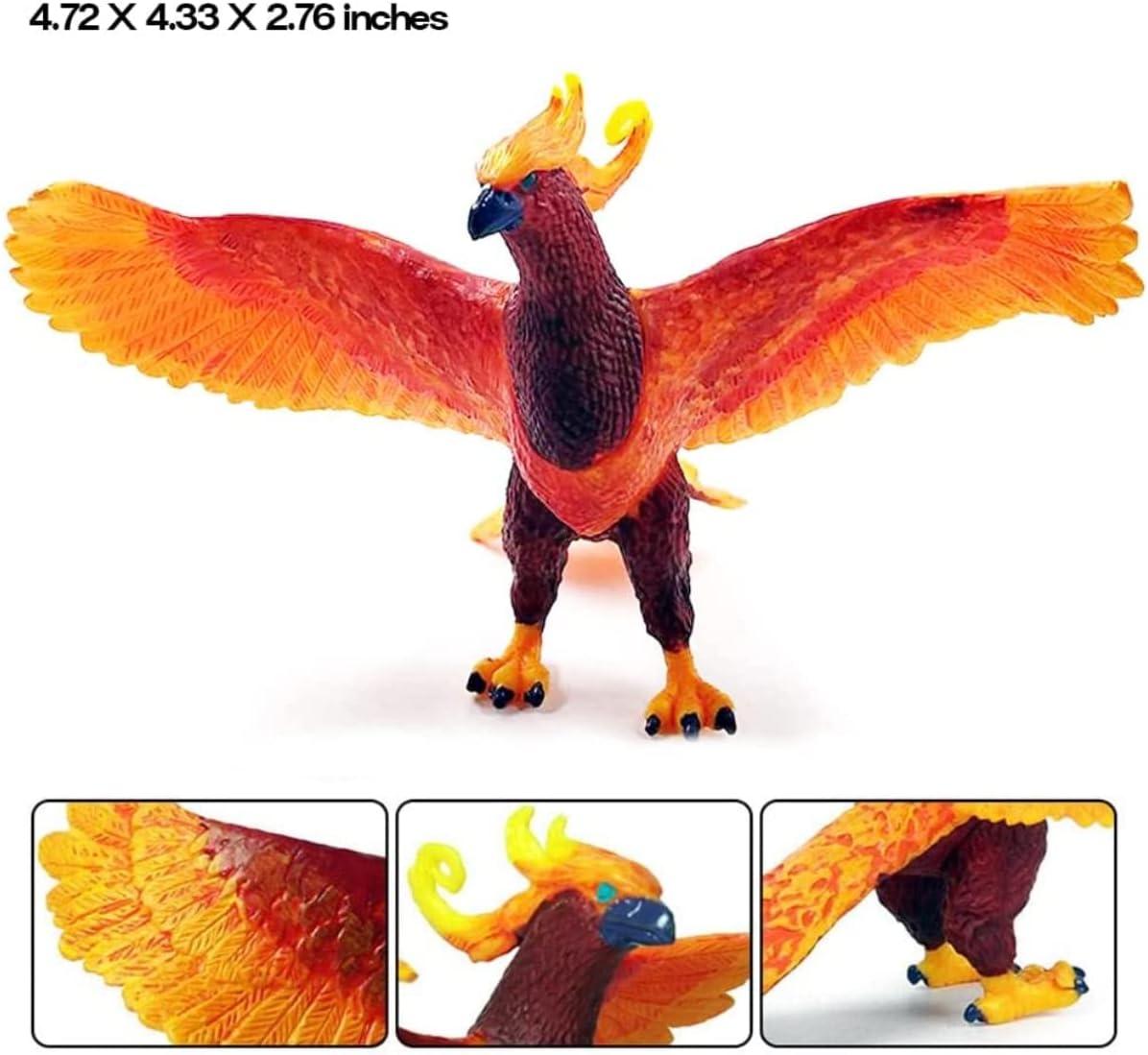 image:imagePhoenix Figure Realistic Plastic Fire Bird Mythical Creatures Model Decoration Toy Collector Figurine