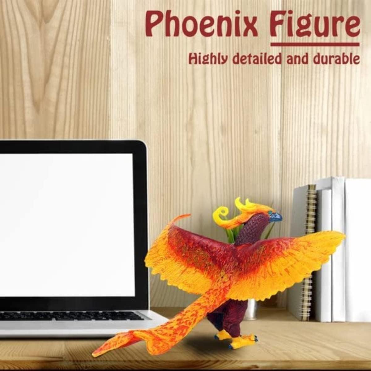 image:imagePhoenix Figure Realistic Plastic Fire Bird Mythical Creatures Model Decoration Toy Collector Figurine