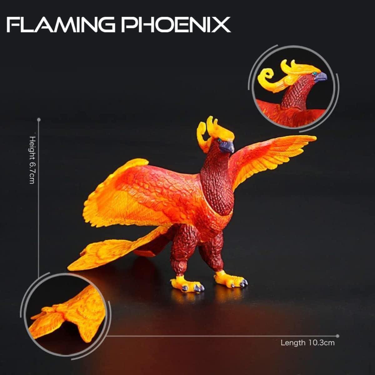 image:imagePhoenix Figure Realistic Plastic Fire Bird Mythical Creatures Model Decoration Toy Collector Figurine