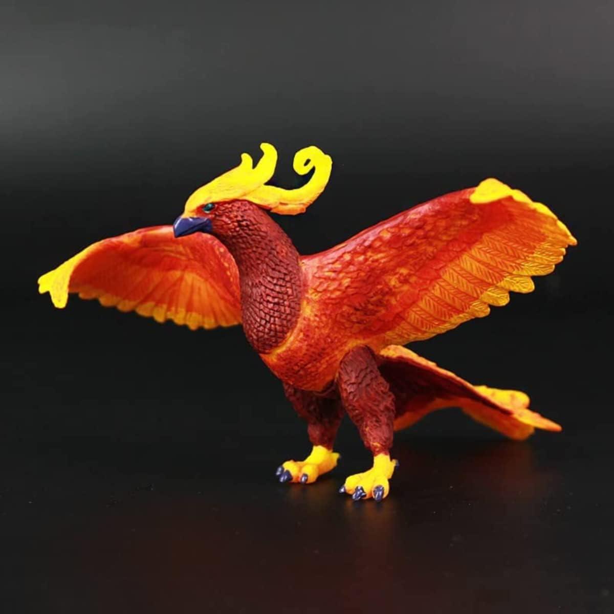 image:imagePhoenix Figure Realistic Plastic Fire Bird Mythical Creatures Model Decoration Toy Collector Figurine