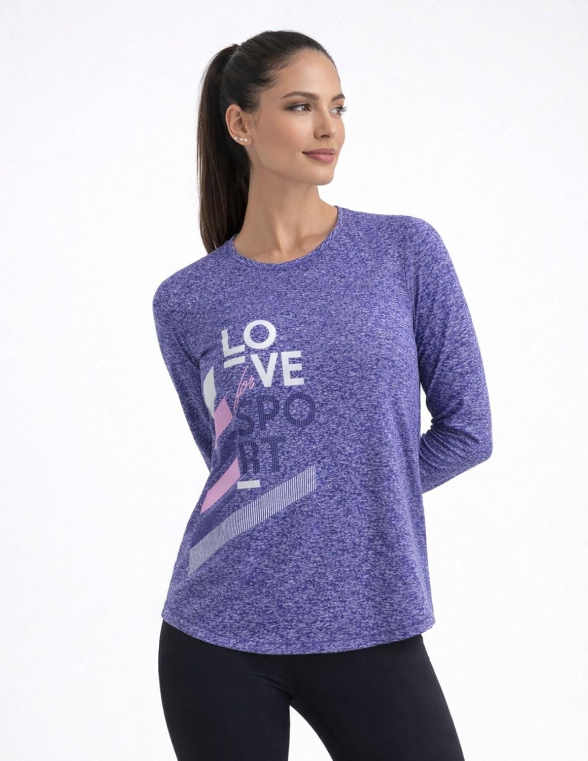 image:image4Pack Womens Long Sleeve Athletic Tops with Thumb Holes Dry Fit Active Crewneck Workout TeesBlack Purple Turquoise Pink Gradient