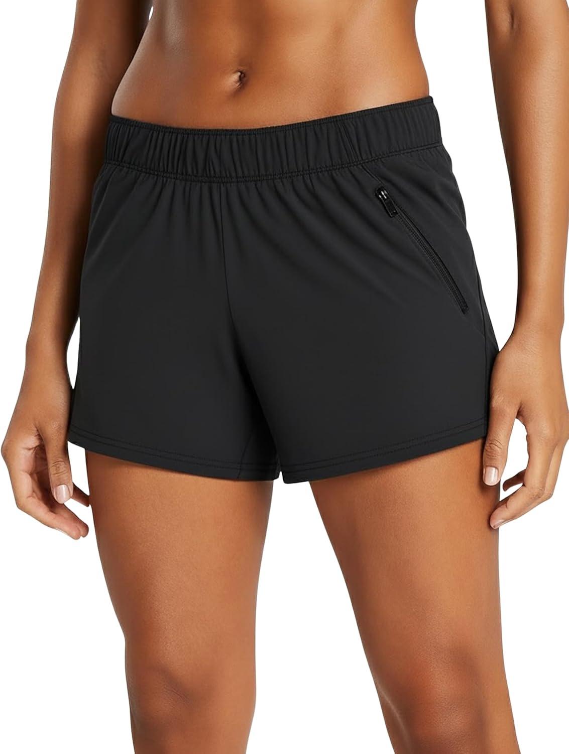 image:imageLiberty Imports 1 or 5 Pack Womens Workout Gym Shorts with Zipper Pockets Ladies Casual Lounge Wear Active Athletic ApparelBlack Single