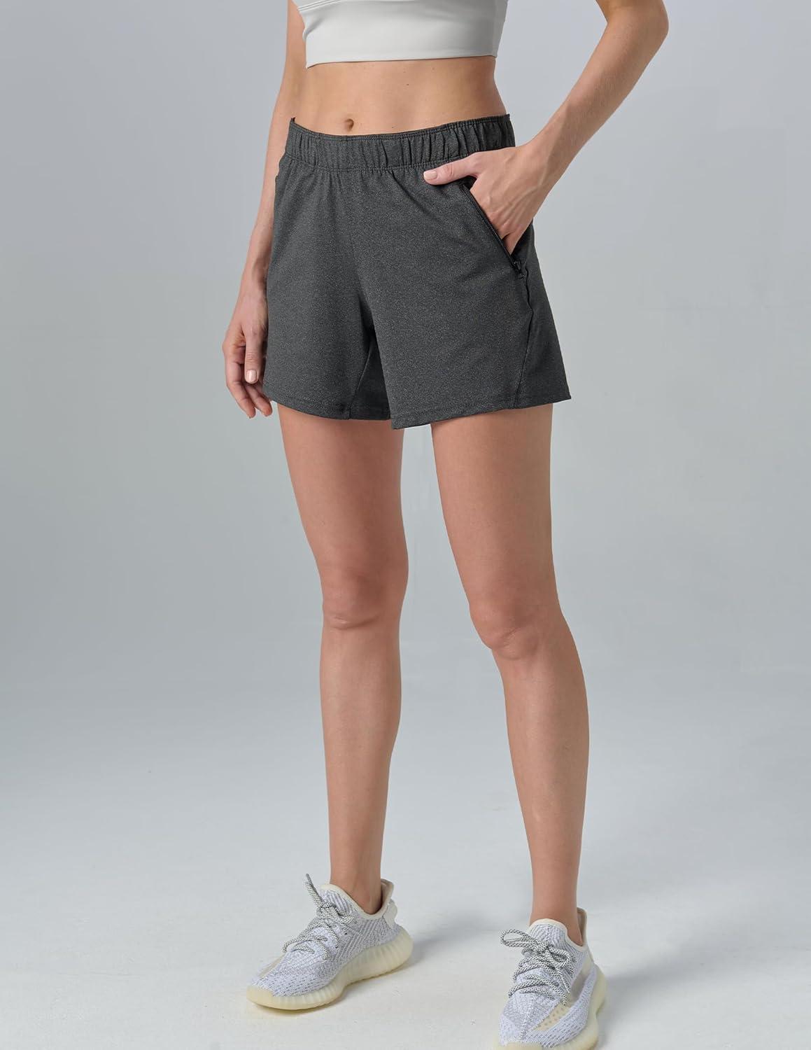 image:imageLiberty Imports 1 or 5 Pack Womens Workout Gym Shorts with Zipper Pockets Ladies Casual Lounge Wear Active Athletic ApparelBlackPurpleBaby BlueBright PinkNeon Yellow