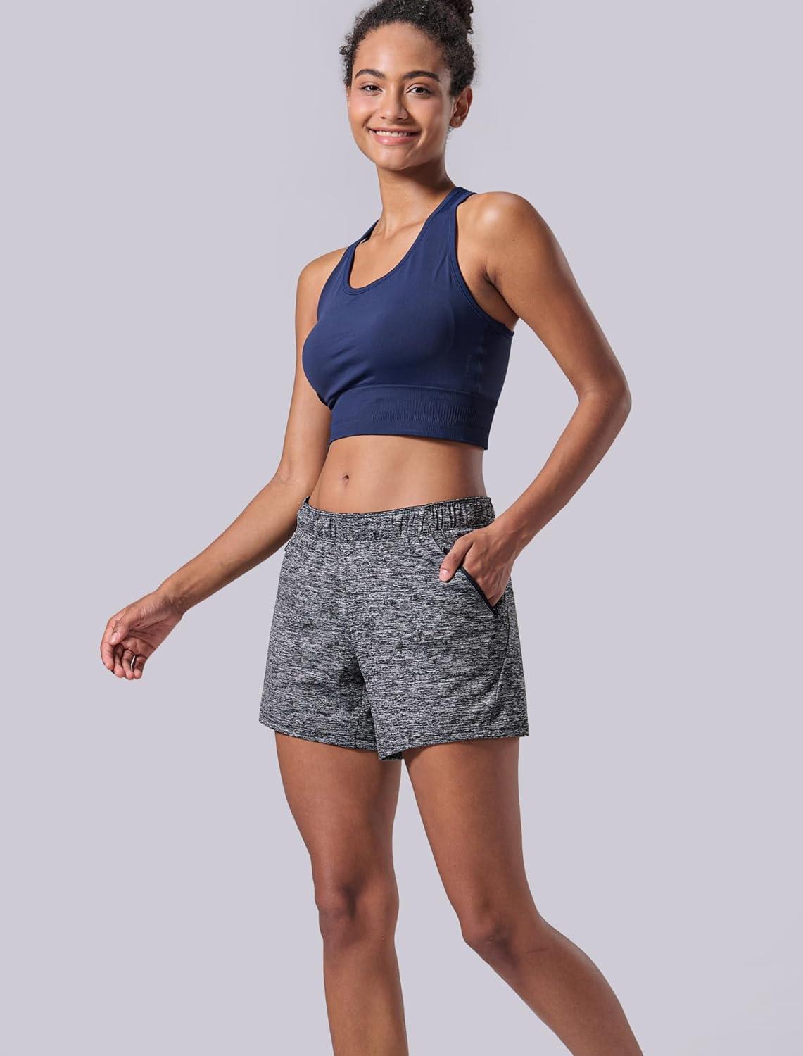 image:imageLiberty Imports 1 or 5 Pack Womens Workout Gym Shorts with Zipper Pockets Ladies Casual Lounge Wear Active Athletic ApparelCharcoal Single