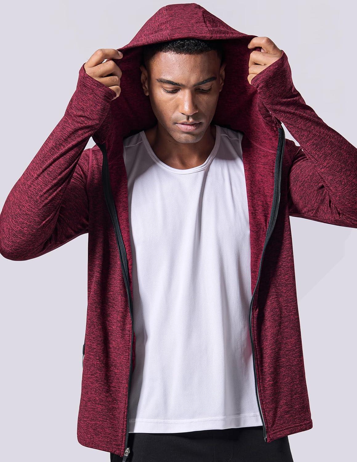 image:imageLiberty Imports 2Pack Mens ZipUp Hoodies with Zipper Pockets Lightweight Fleece Sweatshirts for Running Casual Activewear2pack Blue Maroon