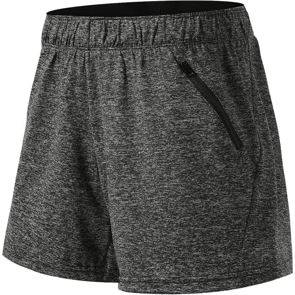image:imageLiberty Imports 1 or 5 Pack Womens Workout Gym Shorts with Zipper Pockets Ladies Casual Lounge Wear Active Athletic ApparelCharcoal Single