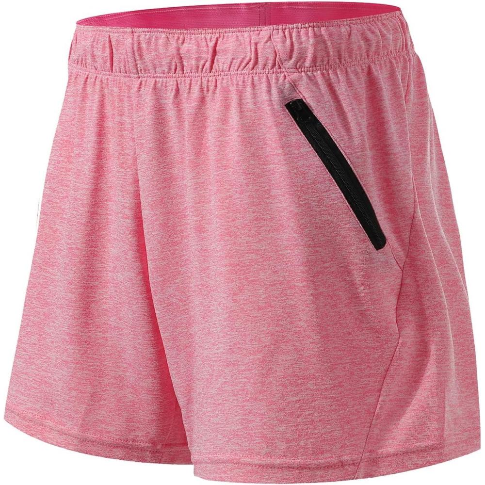 image:imageLiberty Imports 1 or 5 Pack Womens Workout Gym Shorts with Zipper Pockets Ladies Casual Lounge Wear Active Athletic ApparelPink Single
