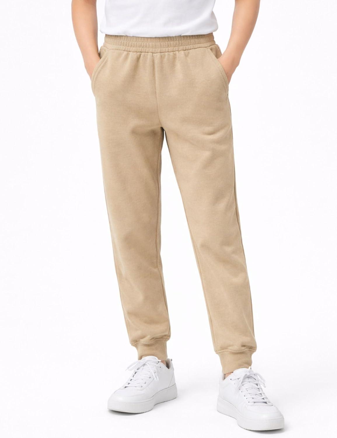 image:image3 Pack Boys Lightweight Jogger Pants Youth Athletic Sweatpants Kids Toddlers Clothes ApparelKhaki