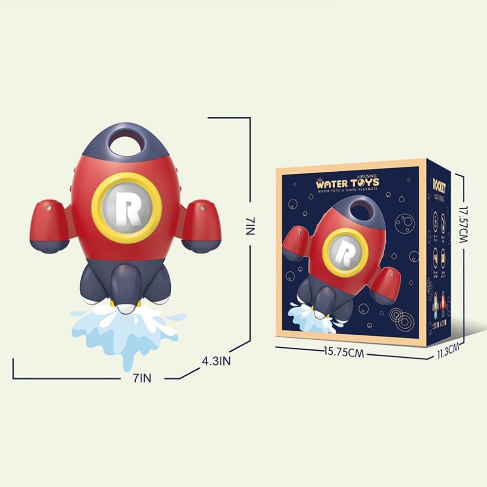 image:imageBaby Bath Toys Space Rocket Shape Bathtub Toys for Toddlers Spray Water Toys w Rotating Fountain Bathroom Shower Toys for Infants Aged 18 Months 2 3 4 5 Years Old Kids Girls Boys