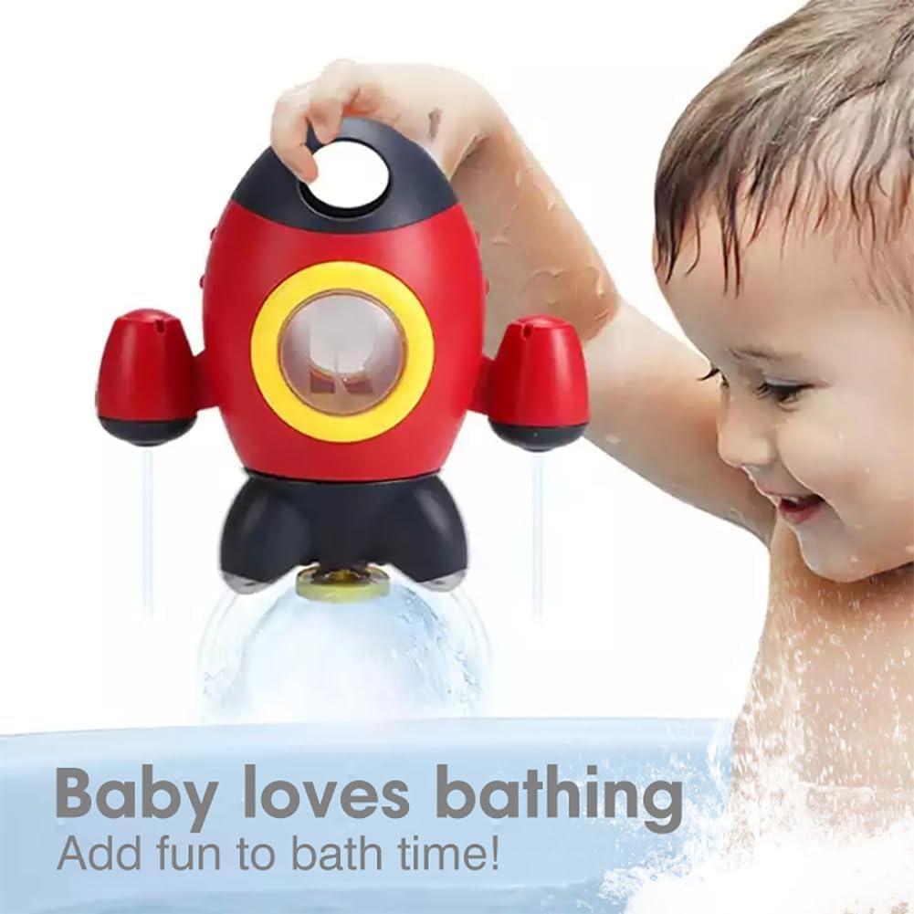 image:imageBaby Bath Toys Space Rocket Shape Bathtub Toys for Toddlers Spray Water Toys w Rotating Fountain Bathroom Shower Toys for Infants Aged 18 Months 2 3 4 5 Years Old Kids Girls Boys