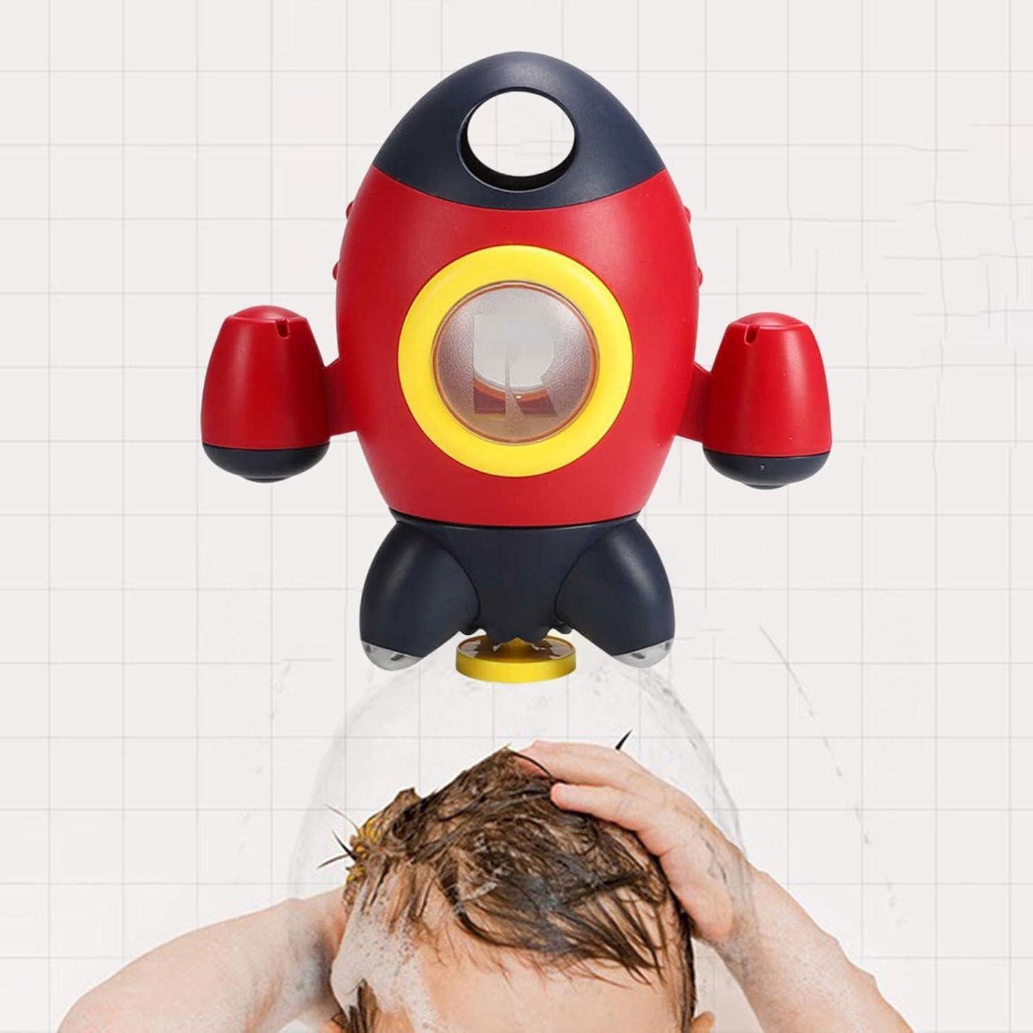image:imageBaby Bath Toys Space Rocket Shape Bathtub Toys for Toddlers Spray Water Toys w Rotating Fountain Bathroom Shower Toys for Infants Aged 18 Months 2 3 4 5 Years Old Kids Girls Boys