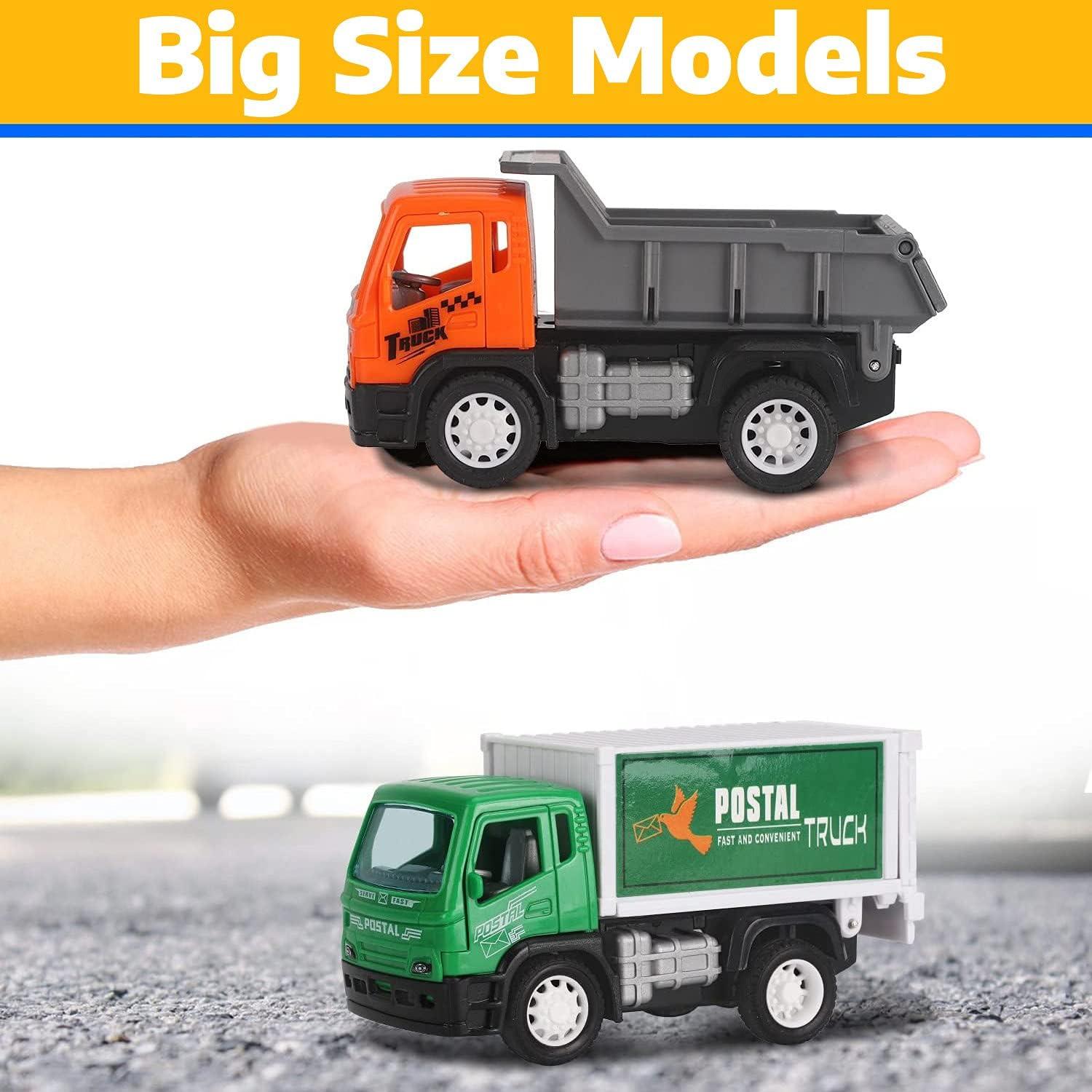 image:imageLiberty Imports 6 Pack Pullback City Builder Toy Construction Play Vehicles for Kids Dump Truck Sanitation Cement Mixer Excavator Crane Delivery Van