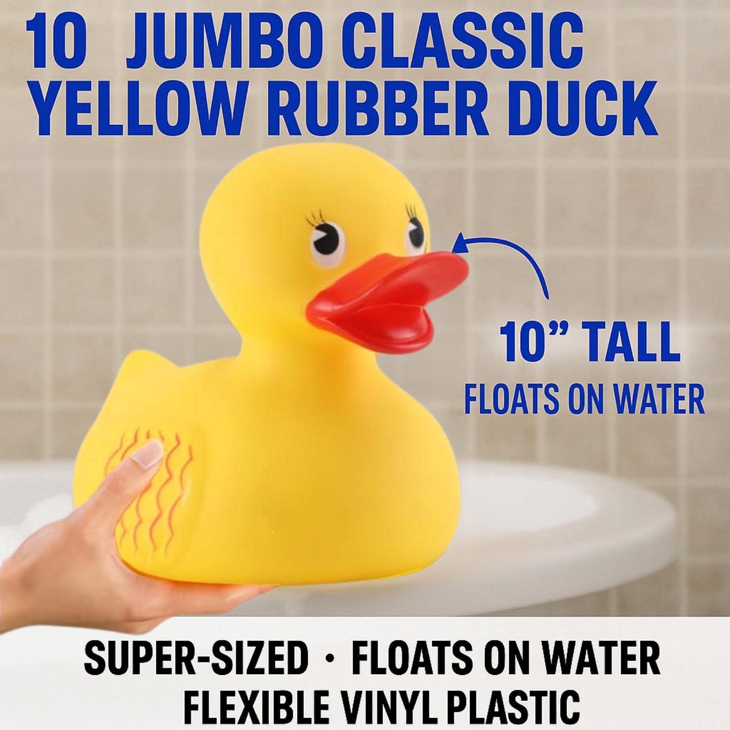 image:image10 Jumbo Classic Yellow Rubber Duck Bathtime Toy Floating Fun Pool Preschool Bathtub Toy Giant Flexible Large Yellow Duck for Kids 1