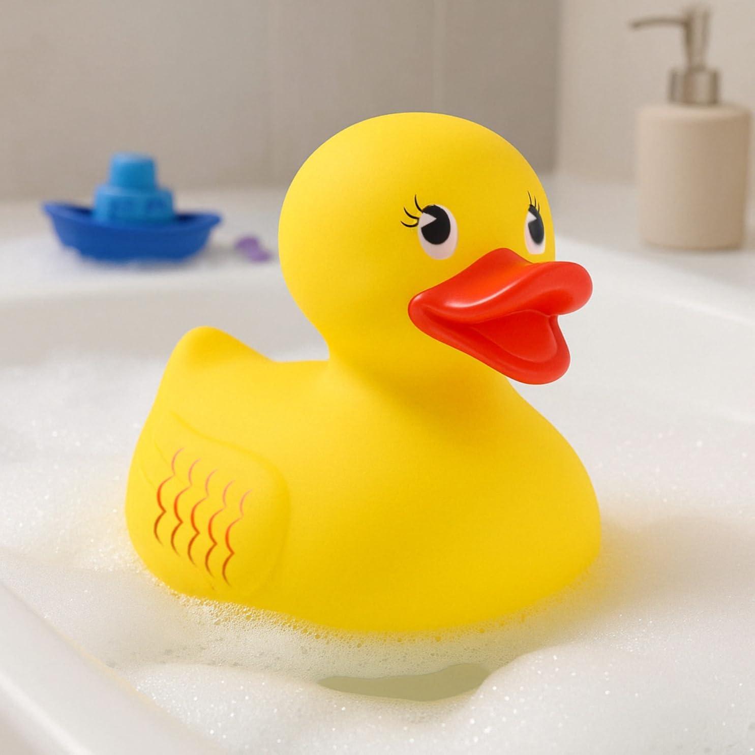 image:image10 Jumbo Classic Yellow Rubber Duck Bathtime Toy Floating Fun Pool Preschool Bathtub Toy Giant Flexible Large Yellow Duck for Kids 1