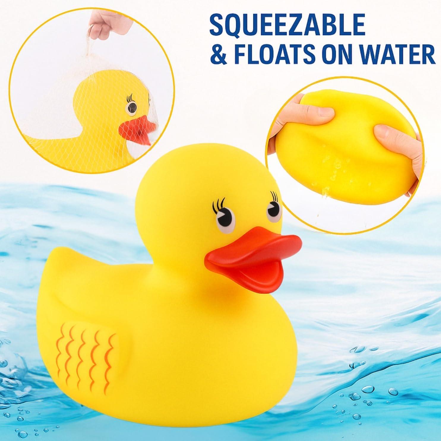 image:image10 Jumbo Classic Yellow Rubber Duck Bathtime Toy Floating Fun Pool Preschool Bathtub Toy Giant Flexible Large Yellow Duck for Kids 1