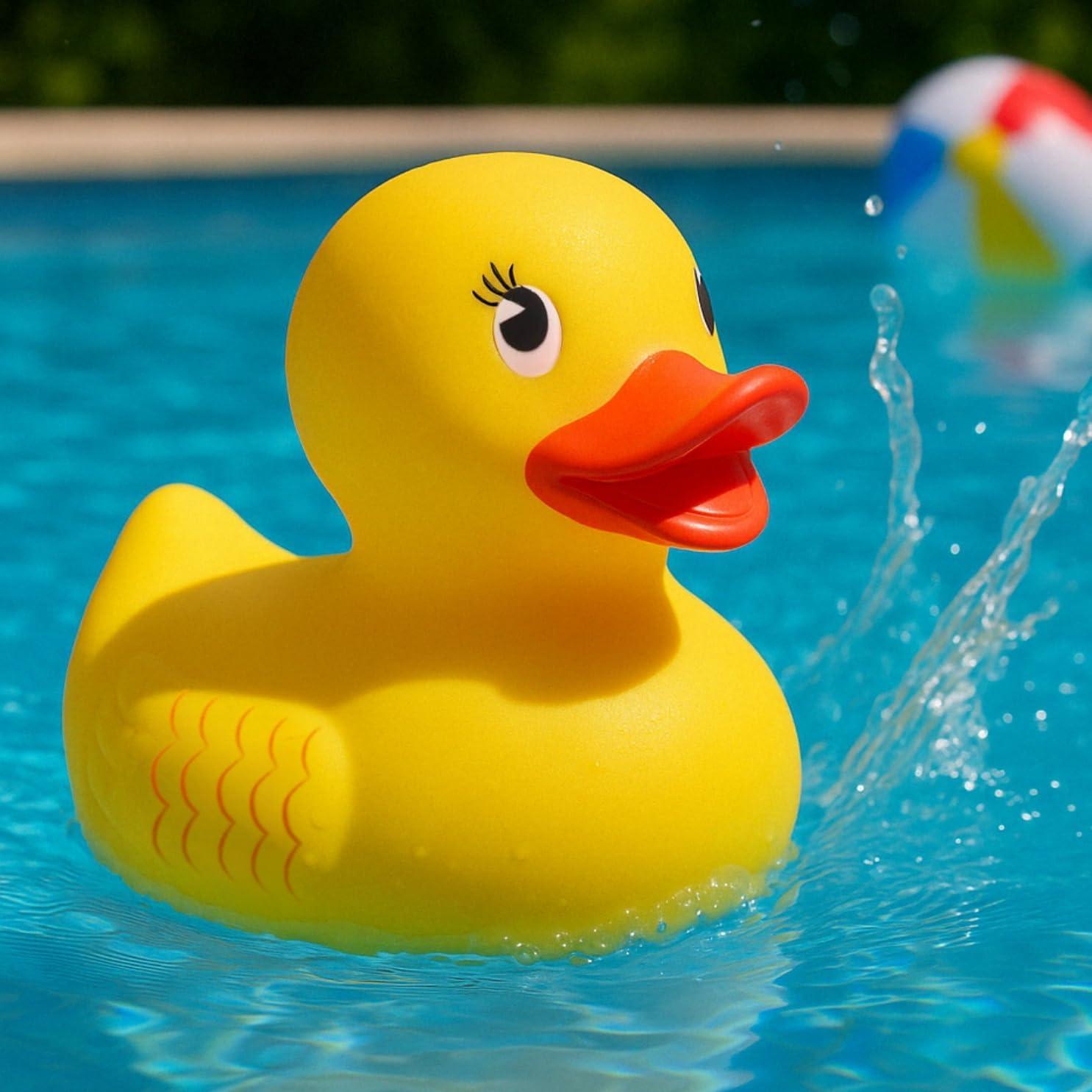 image:image10 Jumbo Classic Yellow Rubber Duck Bathtime Toy Floating Fun Pool Preschool Bathtub Toy Giant Flexible Large Yellow Duck for Kids 1