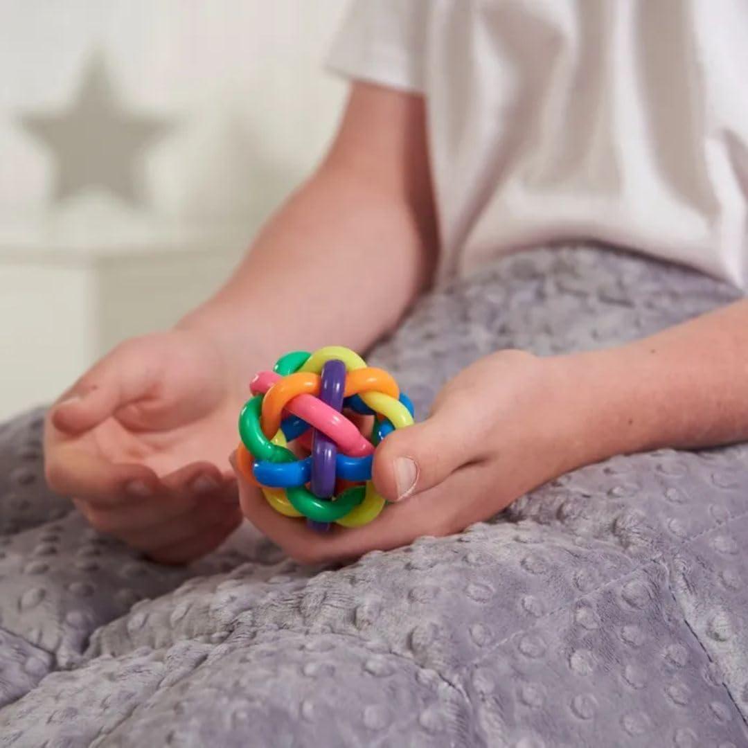 image:image12 PCS Rainbow Bouncy Fidget Orbit Balls Stress Relief Rubber Sensory Fiddle Squeeze Atom Toys Ideal for Kids and Adults Party Favors