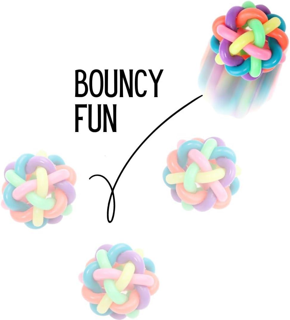 image:image12 PCS Rainbow Bouncy Fidget Orbit Balls Stress Relief Rubber Sensory Fiddle Squeeze Atom Toys Ideal for Kids and Adults Party Favors