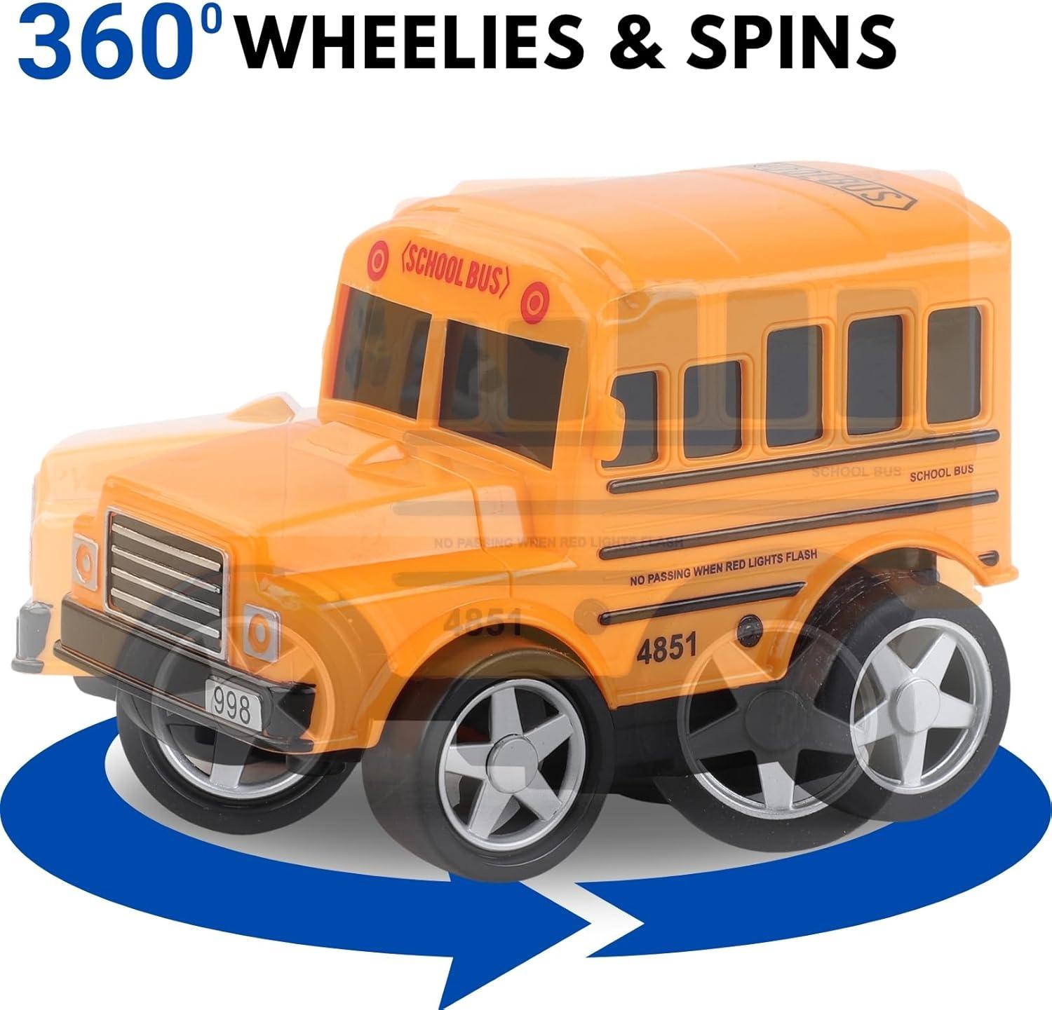 image:image12 Pack in Box Chubby School Bus Model Toys 4 inches Classic Long Nose Friction Powered 360 Rotation Vehicles Ideal Gift Party Favors for Kids 1 Dozen