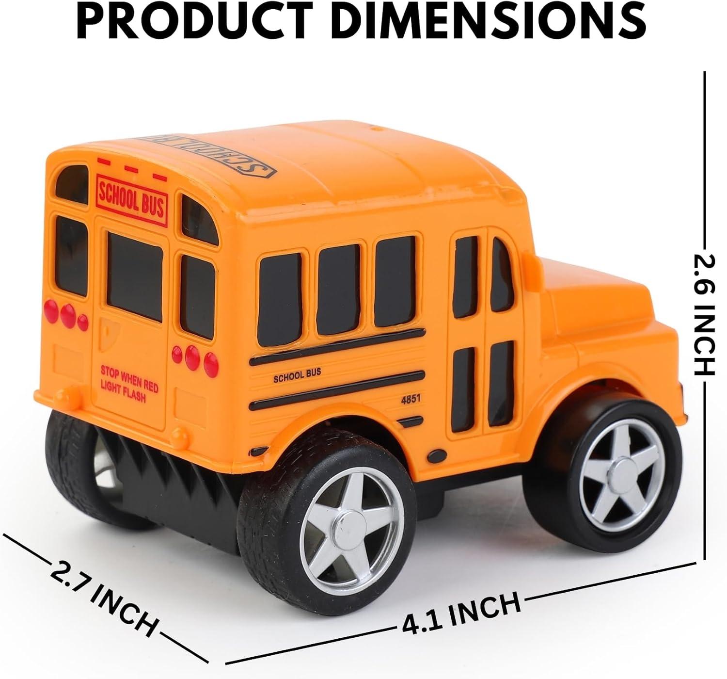 image:image12 Pack in Box Chubby School Bus Model Toys 4 inches Classic Long Nose Friction Powered 360 Rotation Vehicles Ideal Gift Party Favors for Kids 1 Dozen