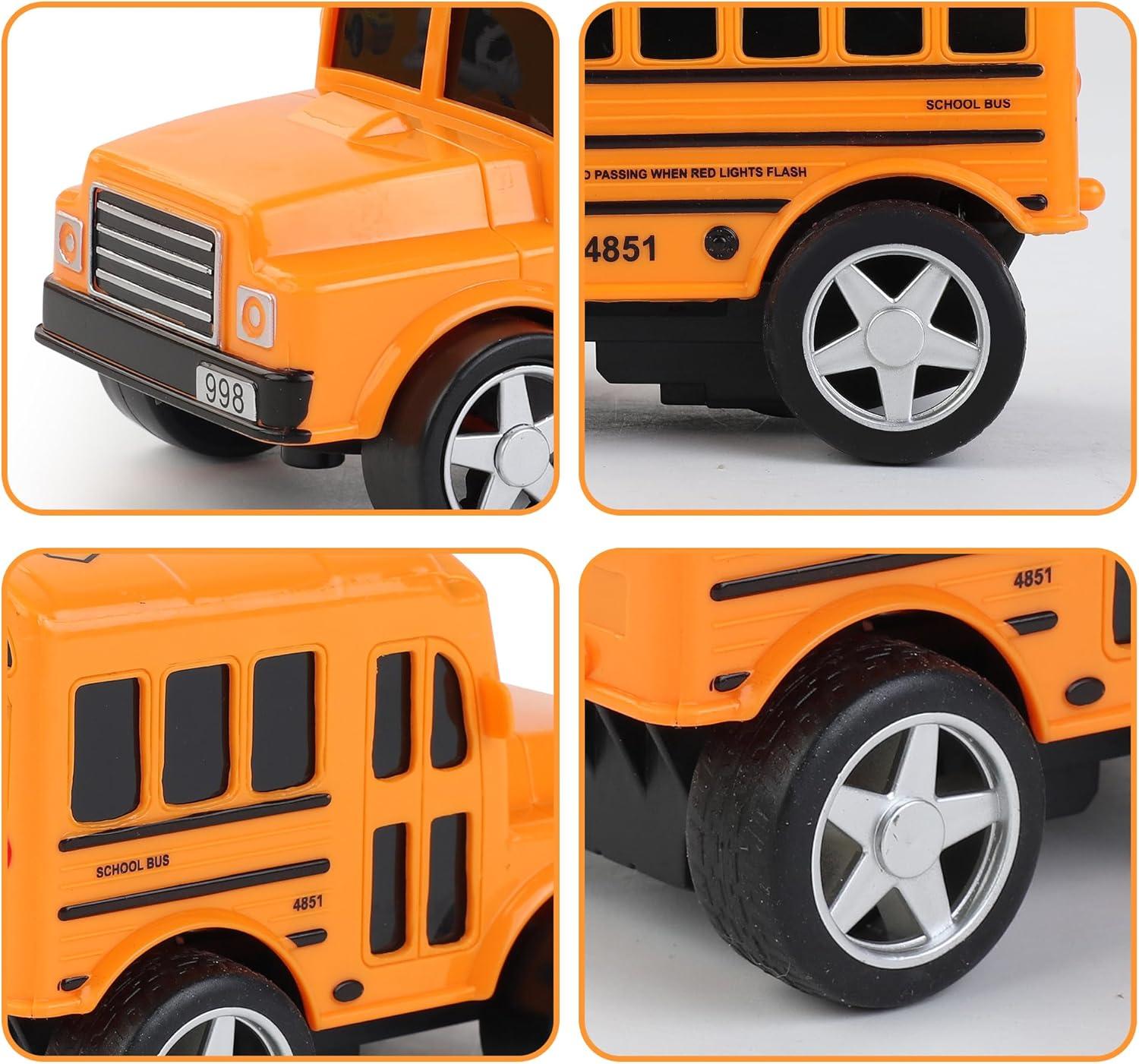image:image12 Pack in Box Chubby School Bus Model Toys 4 inches Classic Long Nose Friction Powered 360 Rotation Vehicles Ideal Gift Party Favors for Kids 1 Dozen