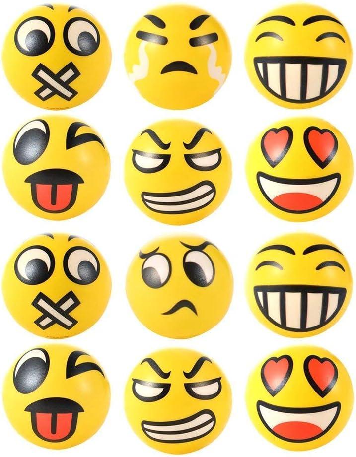 image:image24 Pack Mini Soft Foam Squeeze Balls 25 Toy Stress Relief Bulk Educational Emoticon Novelties for Kids School Classroom Party Favors Rewards Yellow 30