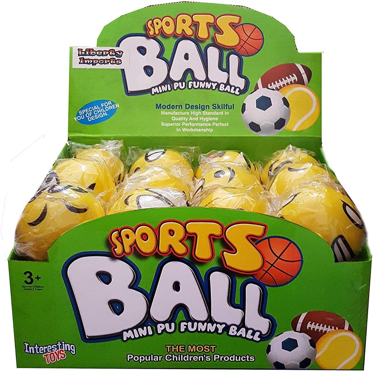 image:image24 Pack Mini Soft Foam Squeeze Balls 25 Toy Stress Relief Bulk Educational Emoticon Novelties for Kids School Classroom Party Favors Rewards Yellow 30