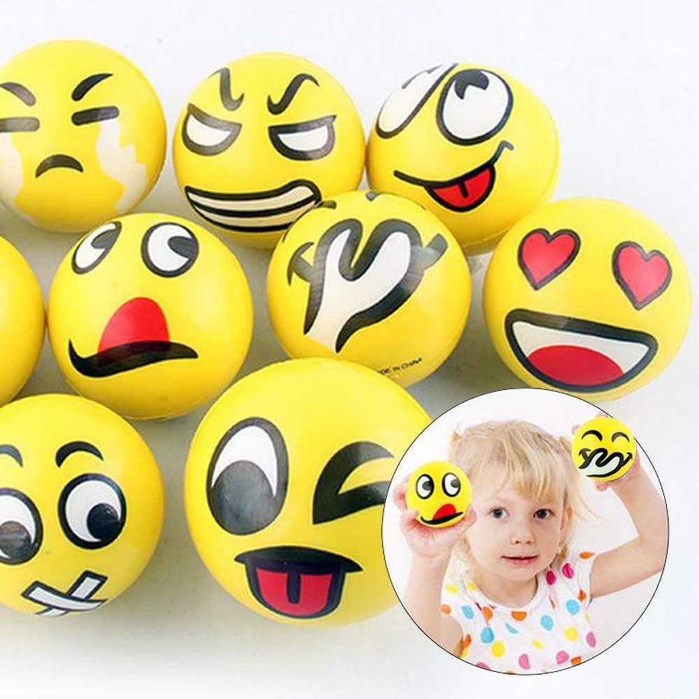 image:image24 Pack Mini Soft Foam Squeeze Balls 25 Toy Stress Relief Bulk Educational Emoticon Novelties for Kids School Classroom Party Favors Rewards Yellow 30