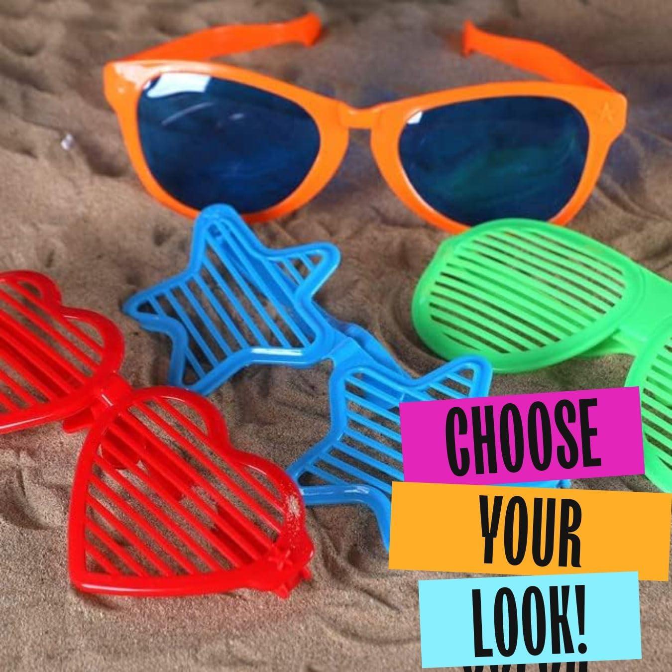 image:imageLiberty Imports 12 Pack Jumbo Sunglasses Novelty Plastic Photo Booth Glasses Fun Disco Shutter Shades for Costumes Cosplay Props Party Supplies