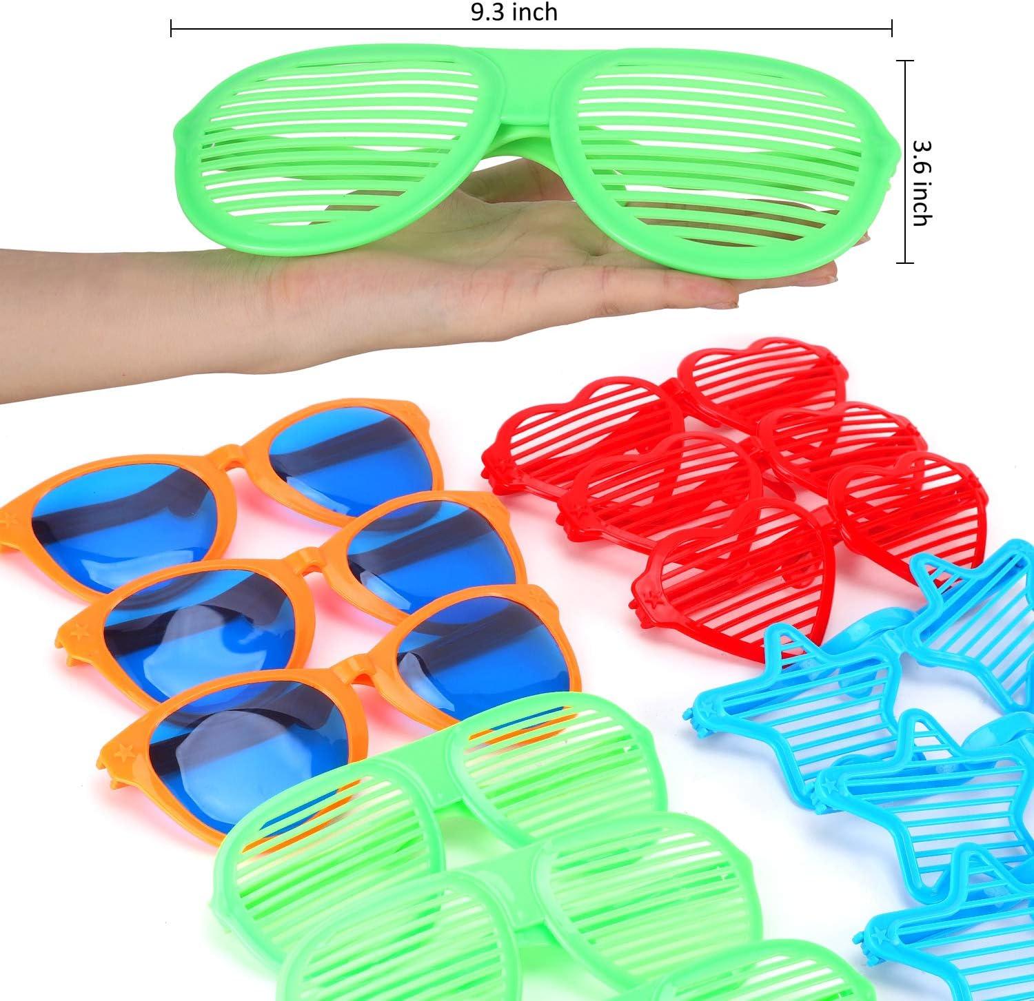 image:imageLiberty Imports 12 Pack Jumbo Sunglasses Novelty Plastic Photo Booth Glasses Fun Disco Shutter Shades for Costumes Cosplay Props Party Supplies