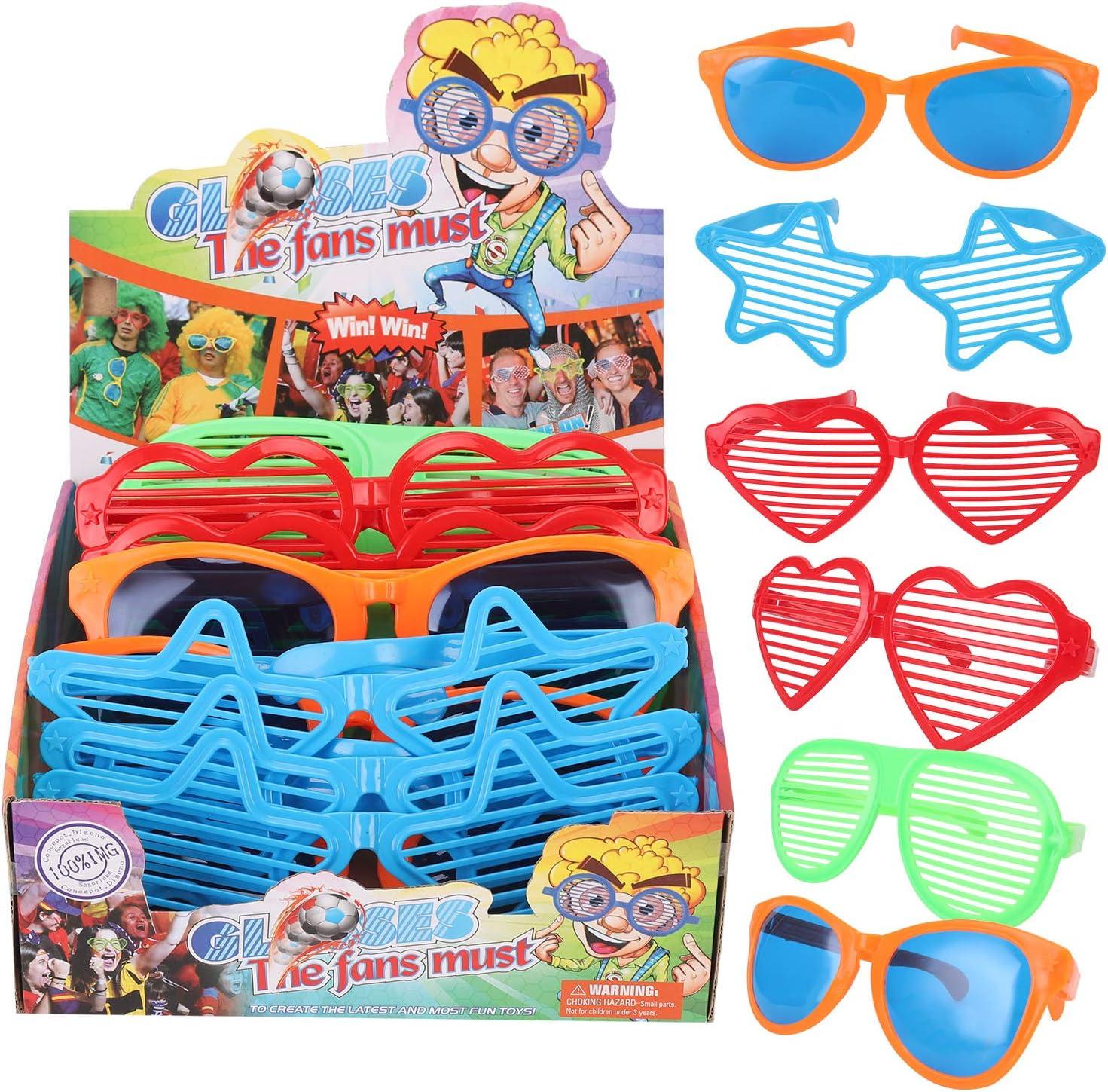 image:imageLiberty Imports 12 Pack Jumbo Sunglasses Novelty Plastic Photo Booth Glasses Fun Disco Shutter Shades for Costumes Cosplay Props Party Supplies