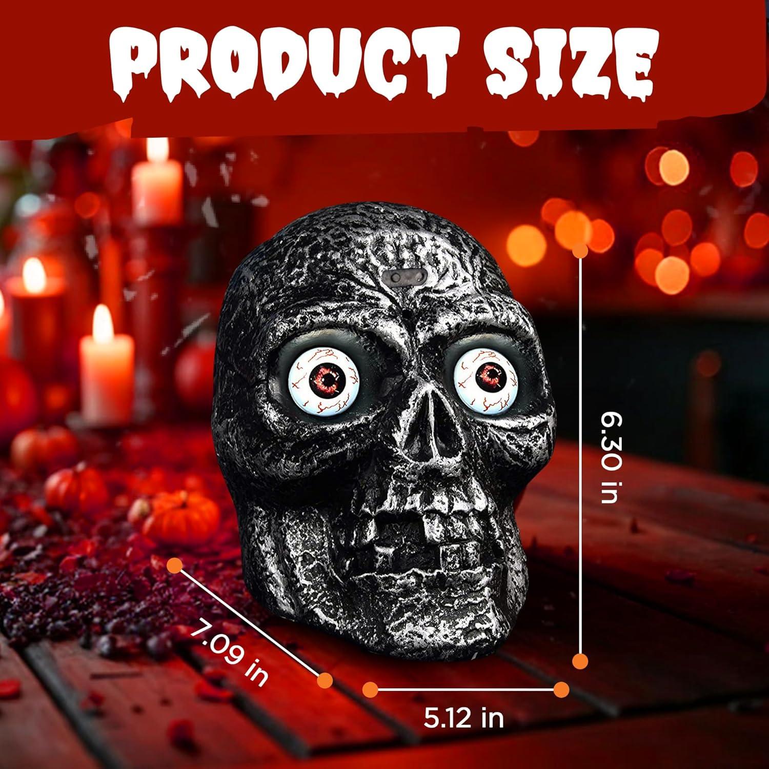 image:imageSound Activated Skull with Light Up Eyes and Creepy Sounds Halloween Party Prop Spooky Decoration for Haunted House Indoor Decor