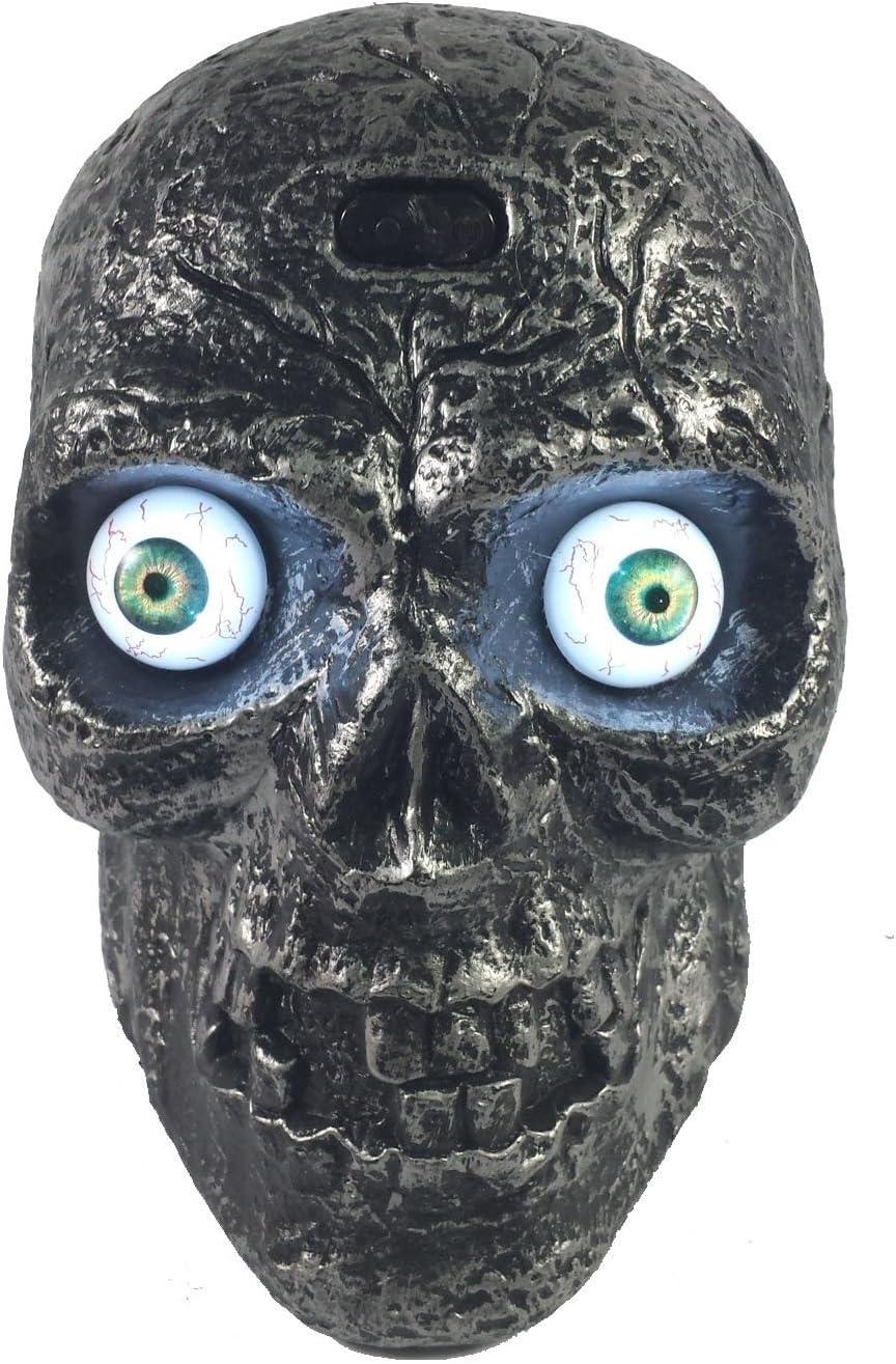 image:imageSound Activated Skull with Light Up Eyes and Creepy Sounds Halloween Party Prop Spooky Decoration for Haunted House Indoor Decor