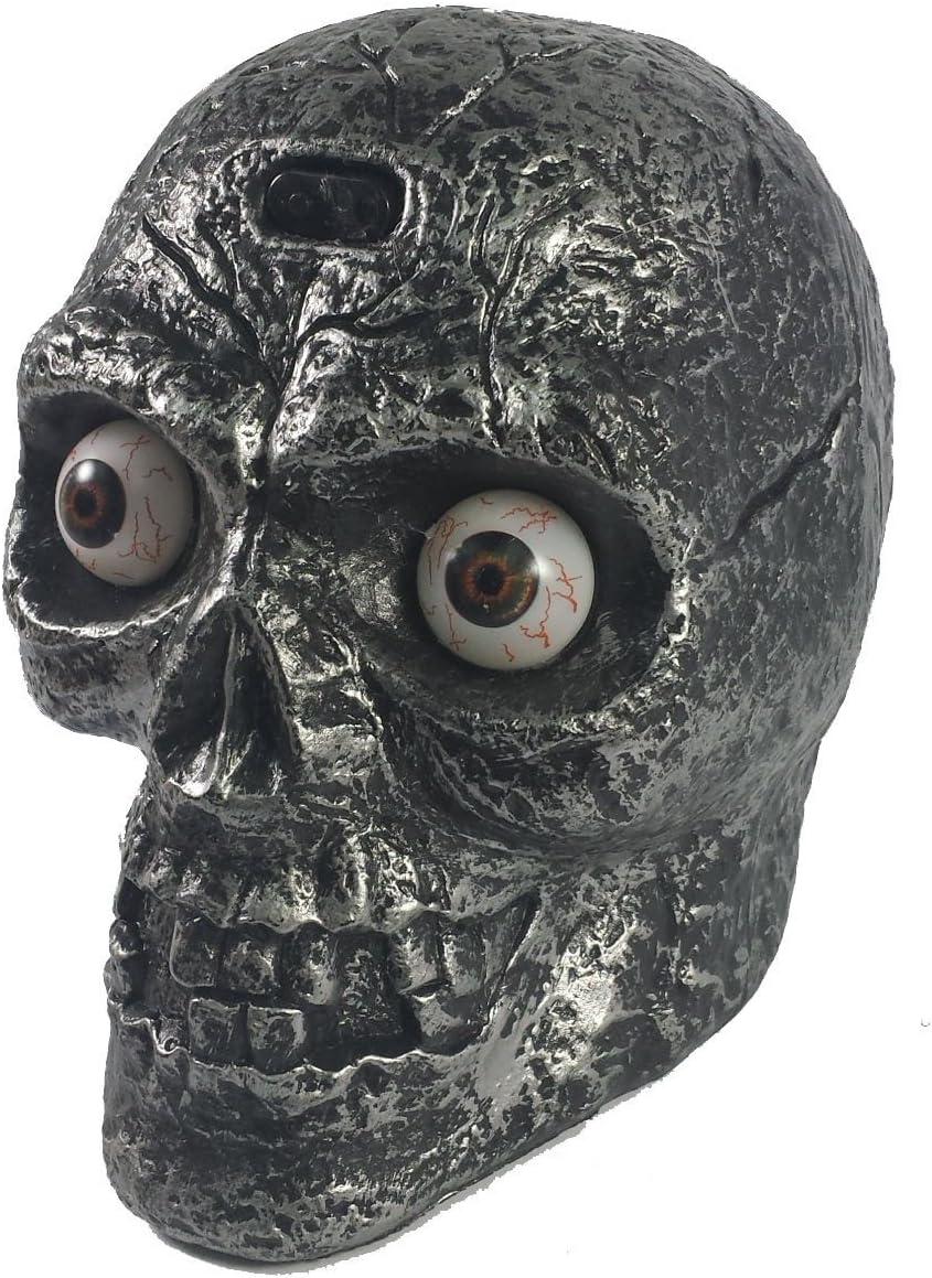 image:imageSound Activated Skull with Light Up Eyes and Creepy Sounds Halloween Party Prop Spooky Decoration for Haunted House Indoor Decor