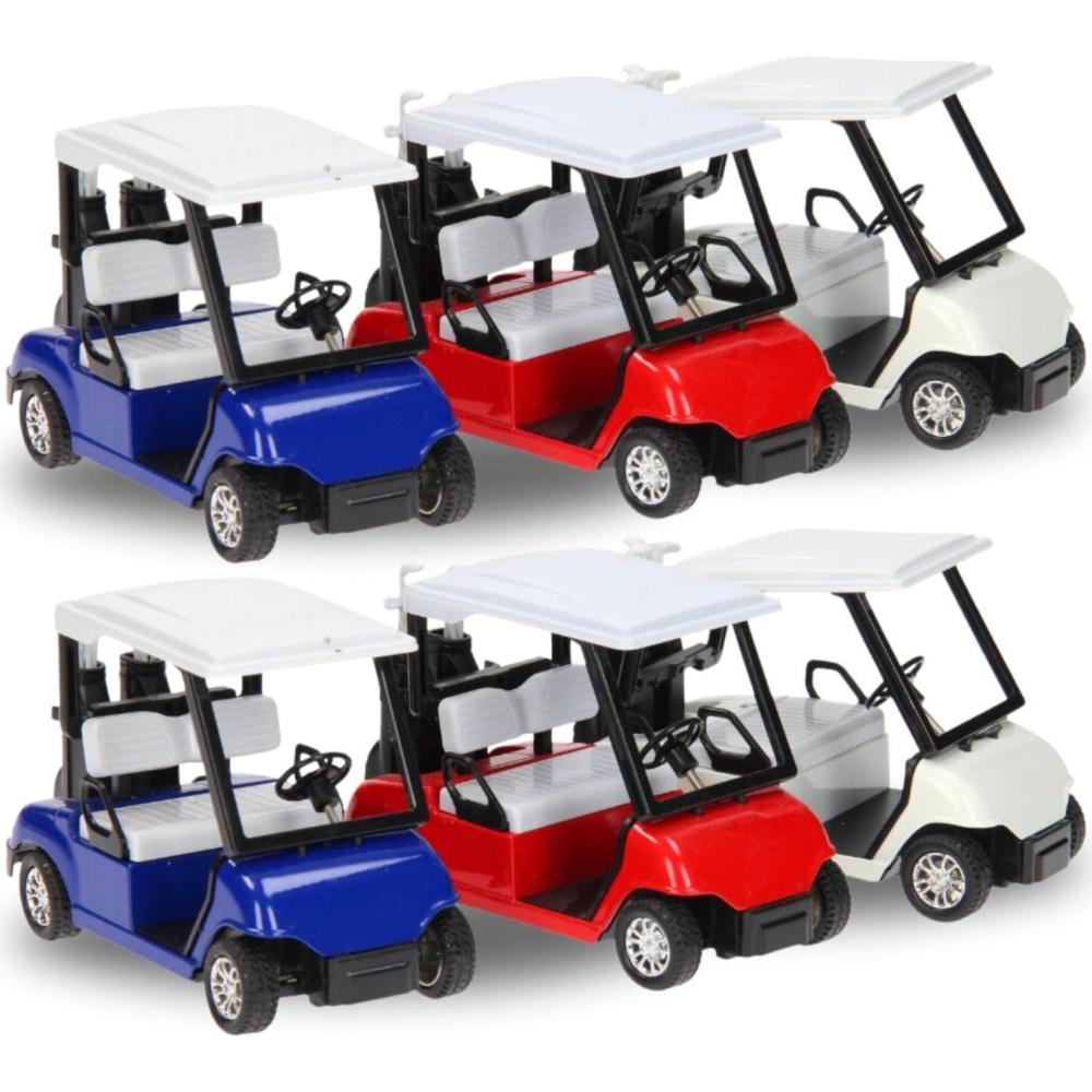 image:image6 Pack Diecast Golf Carts Toy with Clubs Alloy Metal Mini Model 120 Scale Golfcart Pullback Vehicles for Golfing Themed Office Desk Decor Bulk Birthday Party Cake Decorations 475 Inches