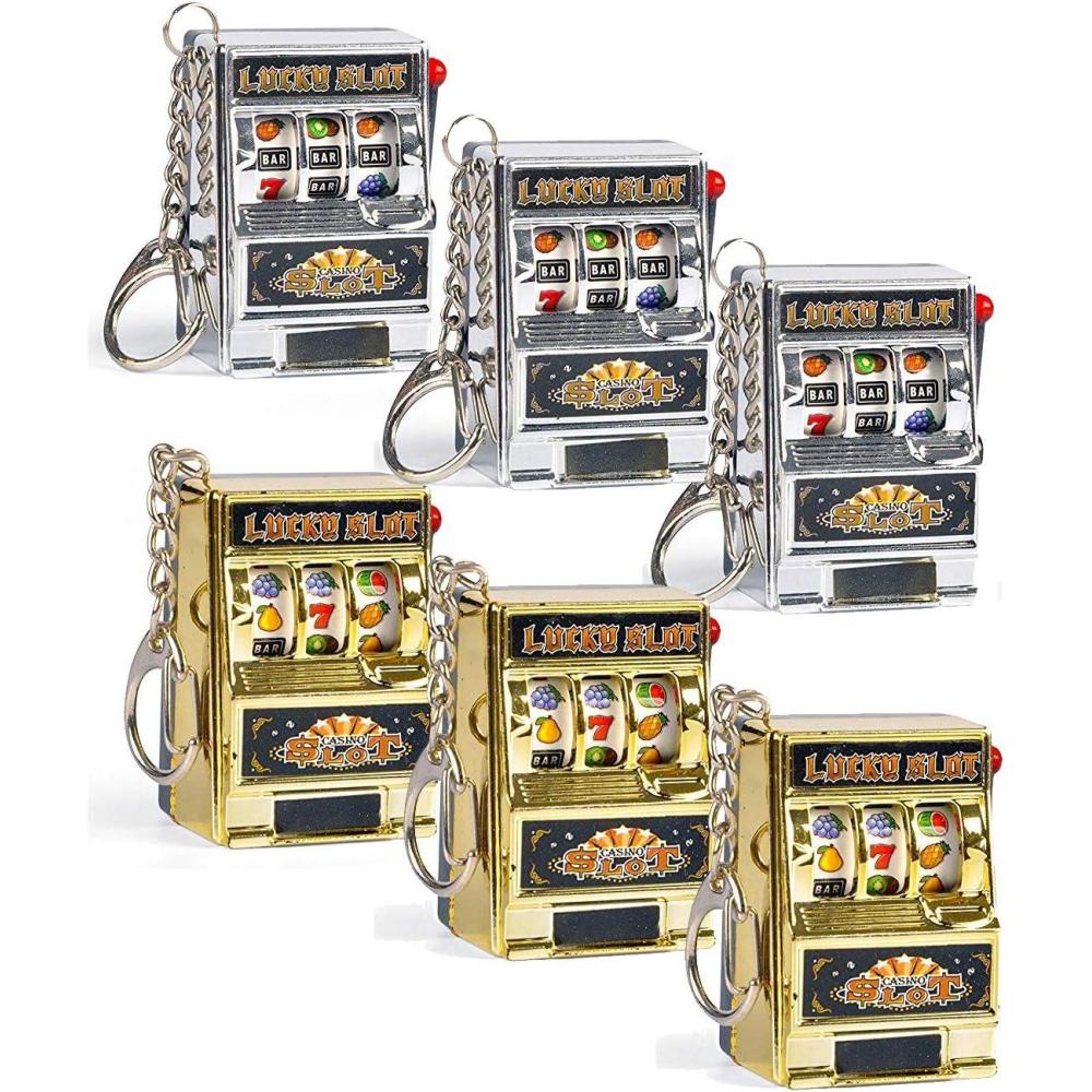 image:imageLiberty Imports 6 PCS Mini Casino Slot Machine Keychains Set Las Vegas Souvenirs Lucky Jackpot Charm Pendants Novelty Gaming Gifts for Casino Lovers
