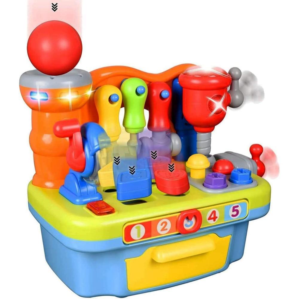 image:imageLiberty Imports Musical Learning Workbench Toddler Toys for Boys Girls Kids Baby Early Education Toy Shape Sorter with Lights amp Sounds for Teaching Colors Shapes Numbers