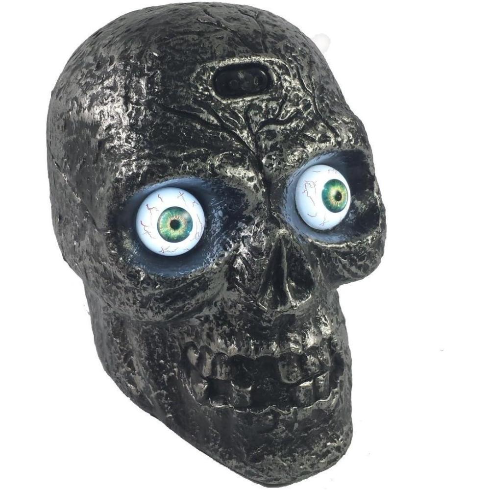 image:imageSound Activated Skull with Light Up Eyes and Creepy Sounds Halloween Party Prop Spooky Decoration for Haunted House Indoor Decor