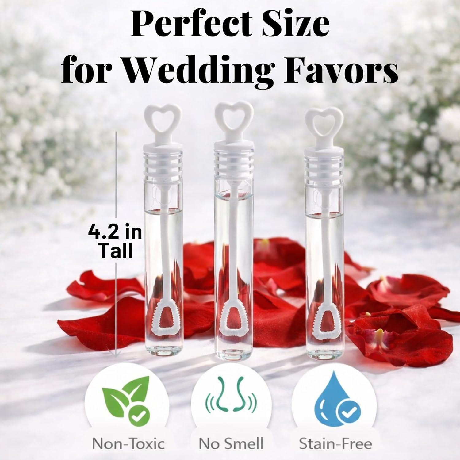 image:image48 Pack Mini Heart Bubble Wands Wedding Party Favors Anniversary Celebration Supplies 4 Bubble Tubes with Heart Wand for Bridal Showers Birthdays amp Special Events WhiteWhite