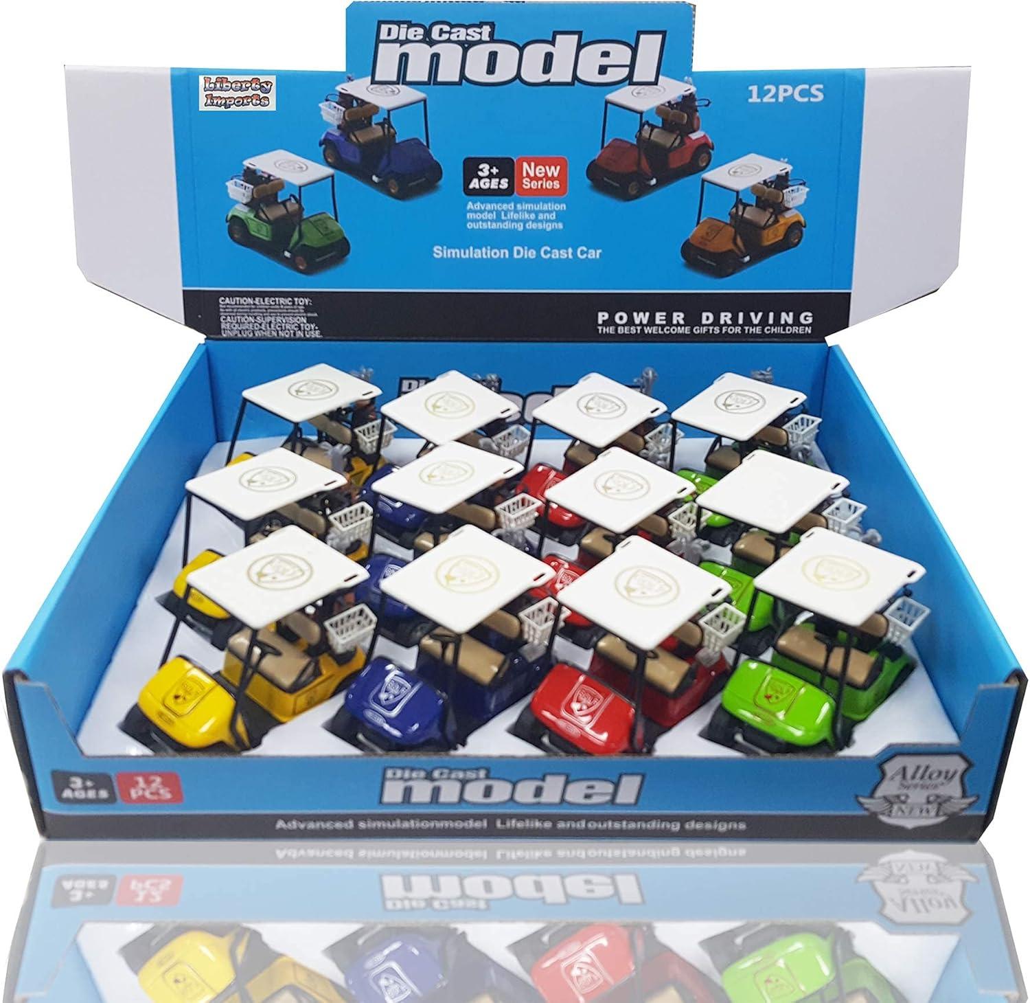 image:imageBox of 12 Mini Golf Carts Replicas 4 Diecast Alloy Metal Pullback Action 132 Scale Model Toy Golfcart Vehicle for Table Golf Decor Golf Party Decorations