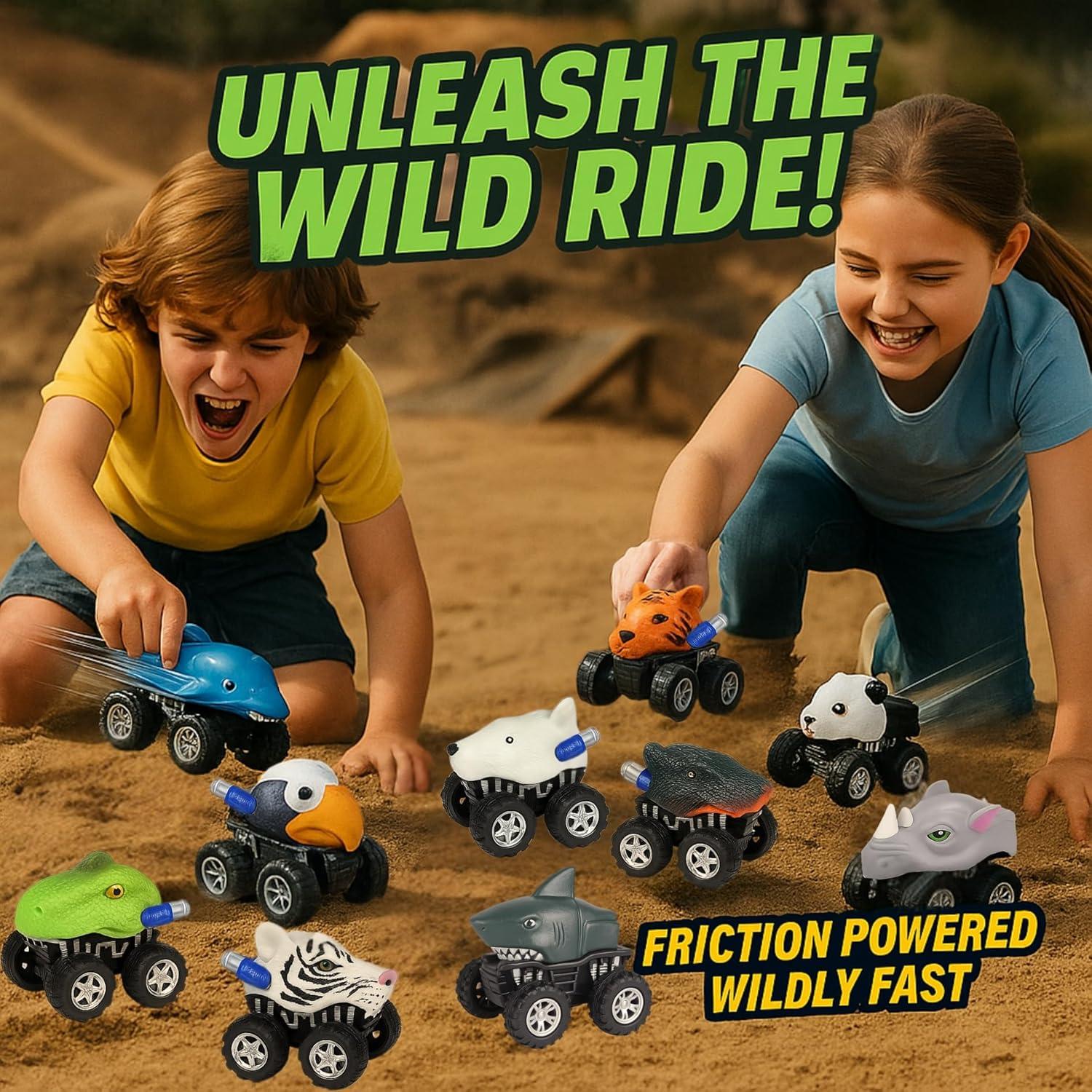 image:imageLiberty Imports 12 Pack Monster Truck Pull Back Cars Large Animal Toy Pullback Racers Vehicles Party Favors Play Set for Kids Boys Toddlers