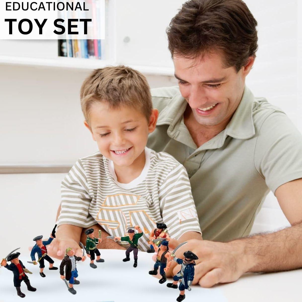 image:imageLiberty Imports 8 Piece Pirate Action Figures Playset in Assorted Poses and Weapons Fun Pirate Men Party Favor for Kids 35 inch