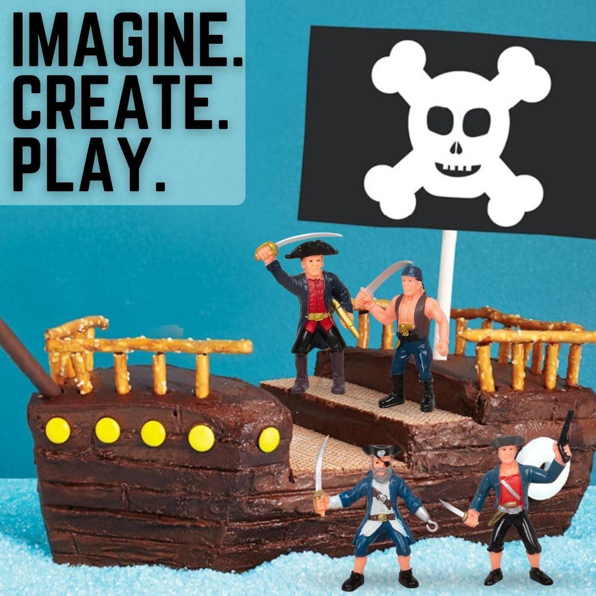image:imageLiberty Imports 8 Piece Pirate Action Figures Playset in Assorted Poses and Weapons Fun Pirate Men Party Favor for Kids 35 inch