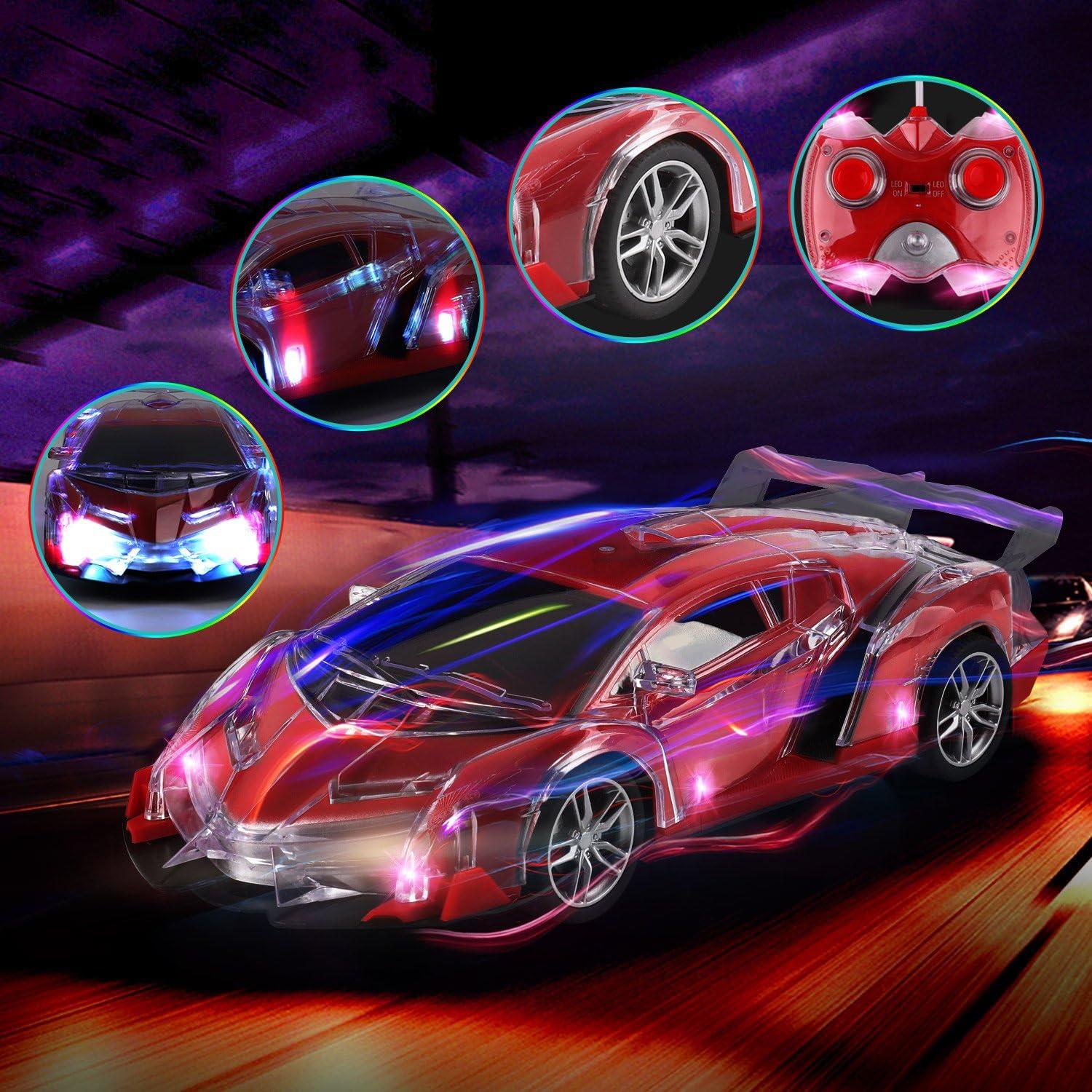 image:imageLight Up RC Remote Control Racing Car 120 Scale Radio Control Sports Car with Flashing LED Lights Ideal Gift Toy for Kids